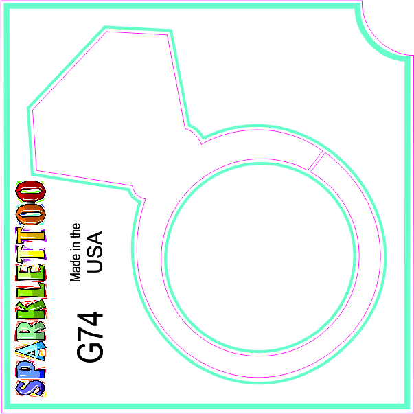 G74-2 2 Ply Ring Design Glitter Tattoo, Pack of 100