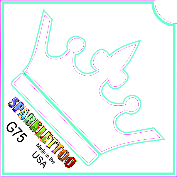 G75 3 Ply Crown Design Glitter Tattoo, Pack of 100