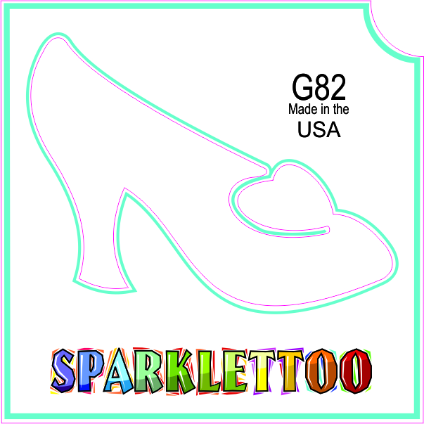 G82-2 2 Ply Slipper Design Glitter Tattoo, Pack of 100