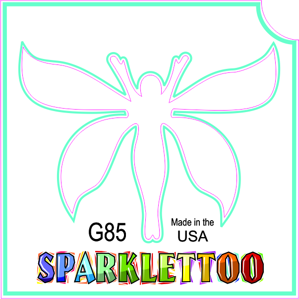 G85-2 2 Ply Moth Design Glitter Tattoo, Pack of 100