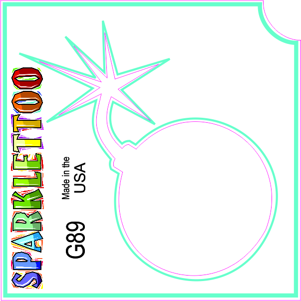 G89 3 Ply Bomb Design Glitter Tattoo, Pack of 100