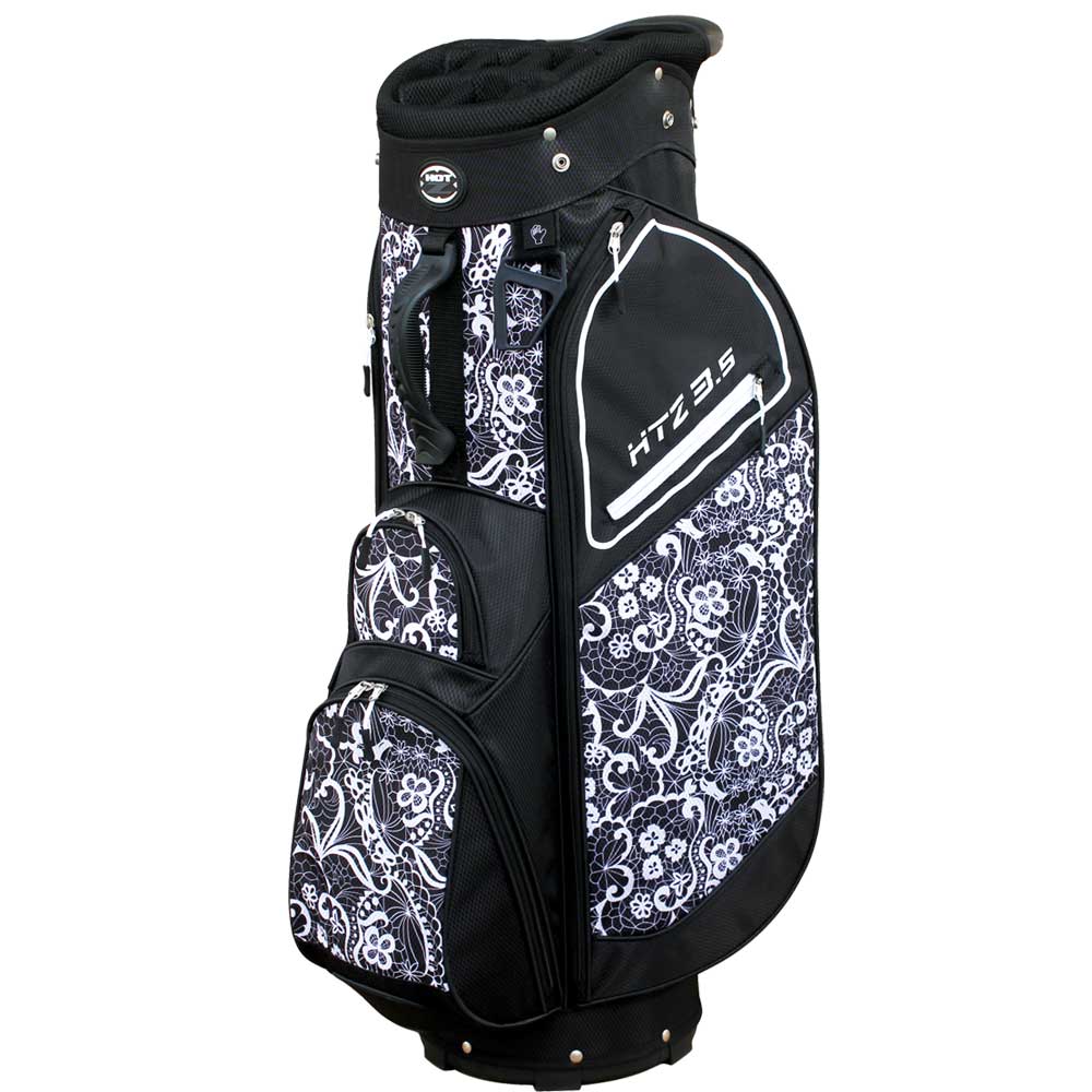 Picture of Hot-Z 02HOT35CT20WMN11111BKW01 Ladies 3.5 Lace Golf Cart Bag&#44; Black & White