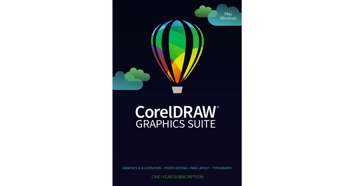 CDGSAG1YMLMBAM Draw Graphics Suite Windows & Mac Boxed 1-Year Subscription