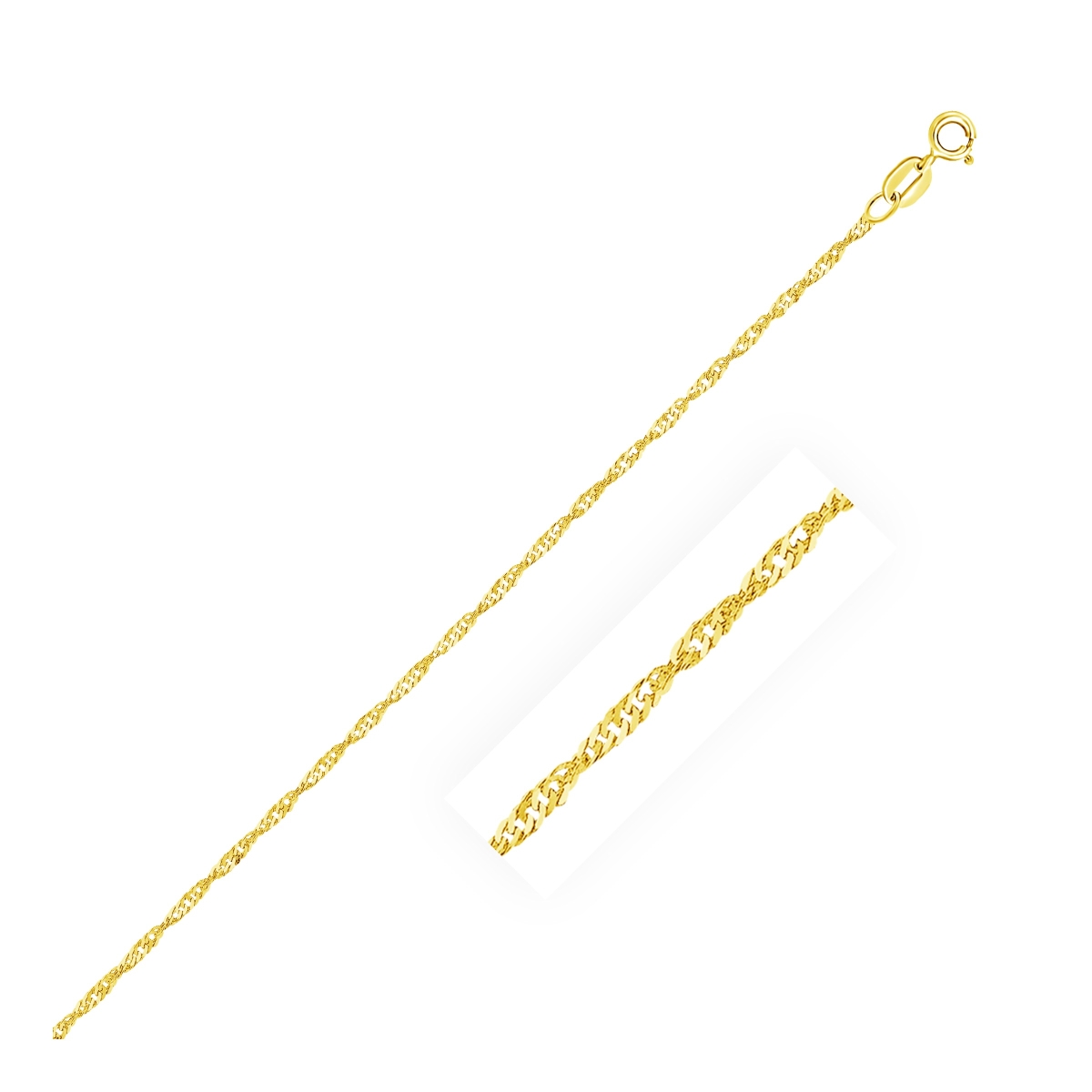 Picture of Iconic Jewels D111221-10 14k Yellow Gold Singapore Anklet&#44; 1.5 mm - Size 10 in.