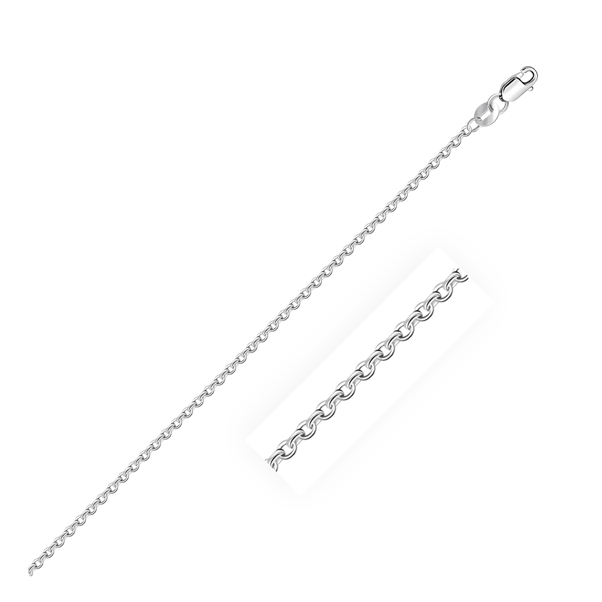 Picture of Iconic Jewels D166669-18 14k White Gold Cable Link Chain&#44; 1.4 mm - Size 18 in.