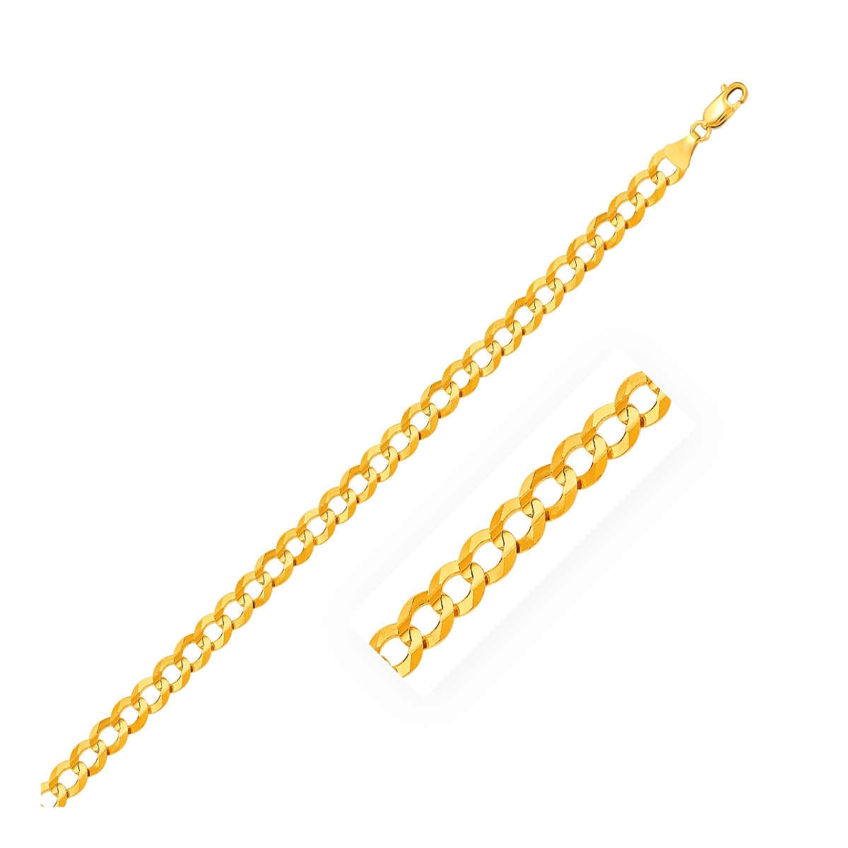 Picture of Iconic Jewels D145071-20 3.6 mm 14k Yellow Gold Solid Curb Chain - Size 20 in.