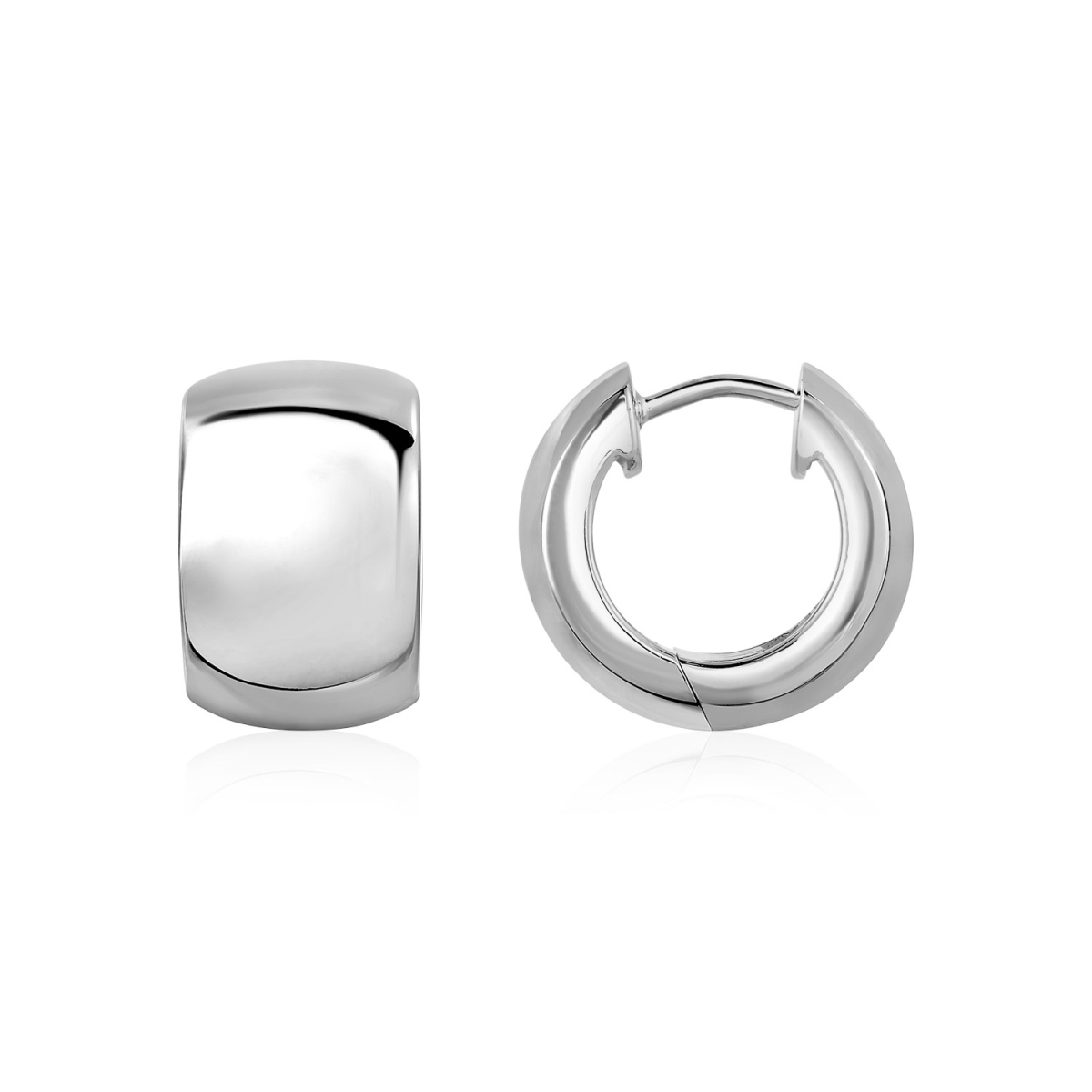 Picture of Iconic Jewels D40280531 Polished Round Hoop Earrings in Sterling Silver
