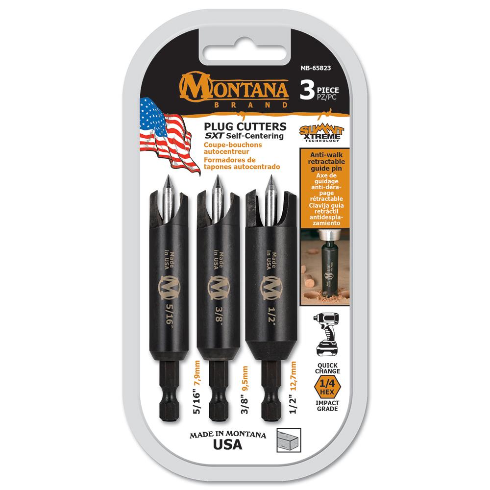 Montana Brand Tools Self Centering Wood Plug Cutters 3pc - MB-65823