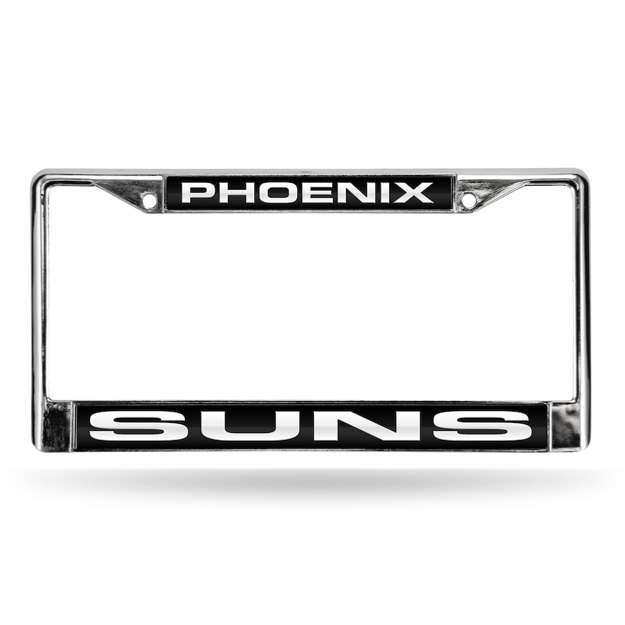 FCL92002 12 x 6 in. Phoenix Suns Laser License Plate Frame, Chrome & Black