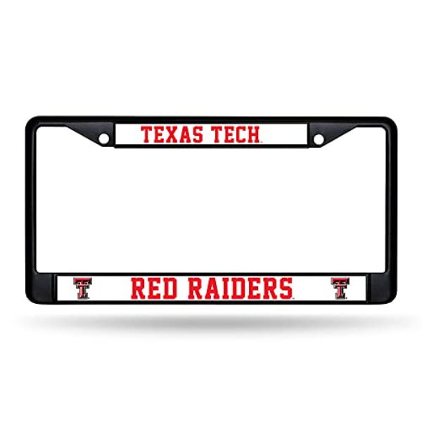 FBC260801 12 x 6 in. Texas Tech Red Raiders Metal Car & Truck License Plate Frame, Black
