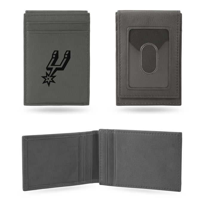 LEFPW91001GY Spurs Laser Engraved Front Pocket Wallet, Gray
