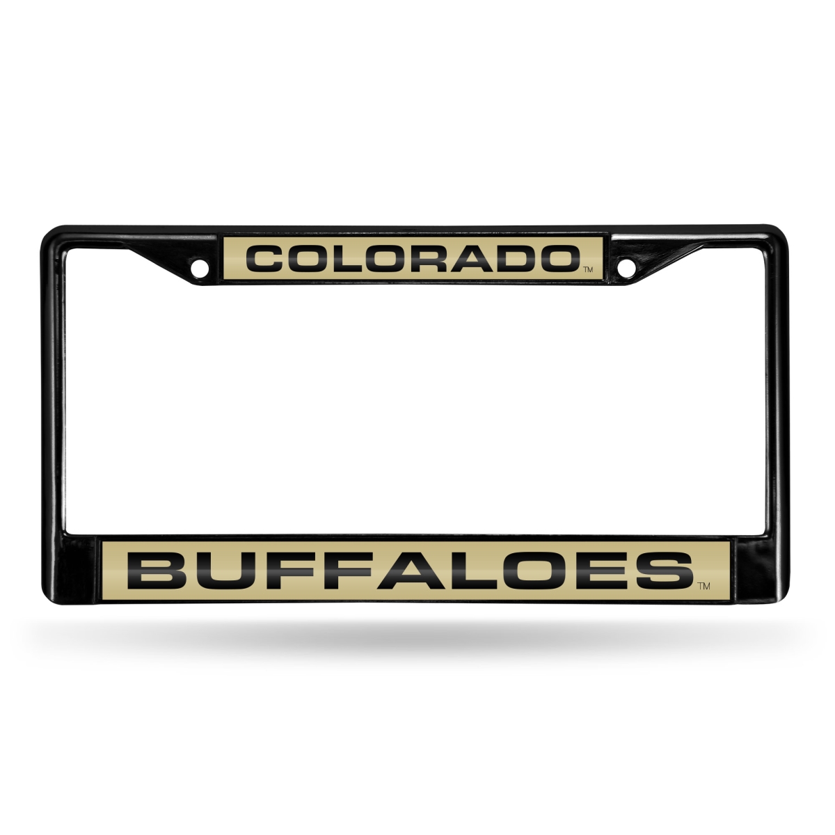 FCLB500101 NCAA Colorado Buffaloes Black Laser Cut Chrome License Plate Frame, 12 x 6 in.