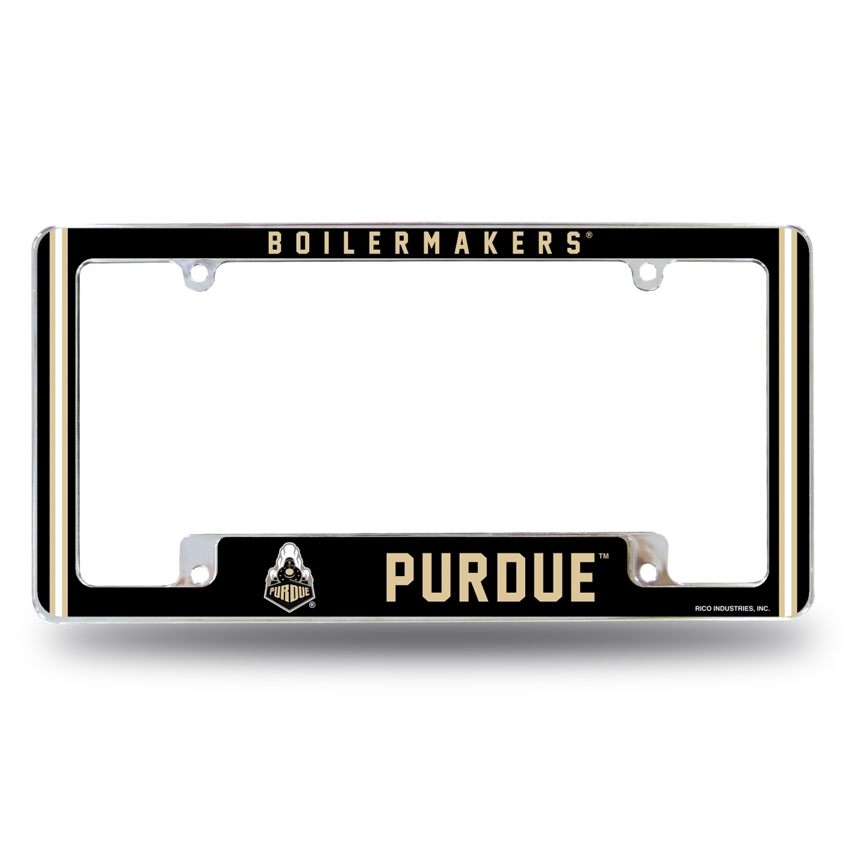 AFC200210B NCAA Purdue Boilermakers Classic All Over Chrome License Plate Frame, 12 x 6 in.