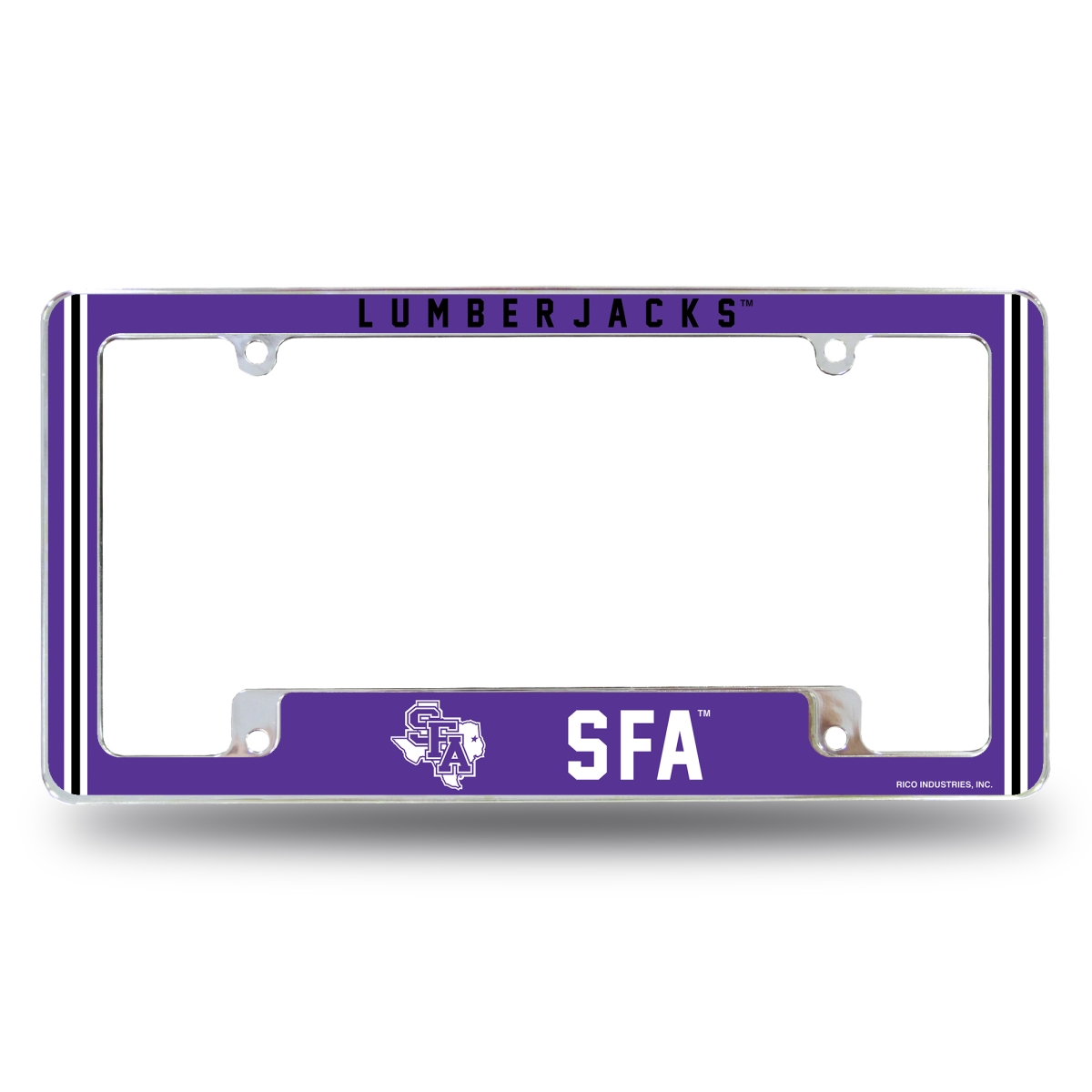 AFC261410B NCAA Stephen F. Austin Lumberjacks Classic All Over Chrome License Plate Frame, 12 x 6 in.