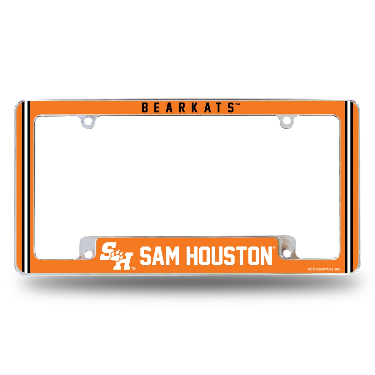 AFC261710B NCAA Sam Houston State Bearkats Classic All Over Chrome License Plate Frame, 12 x 6 in.