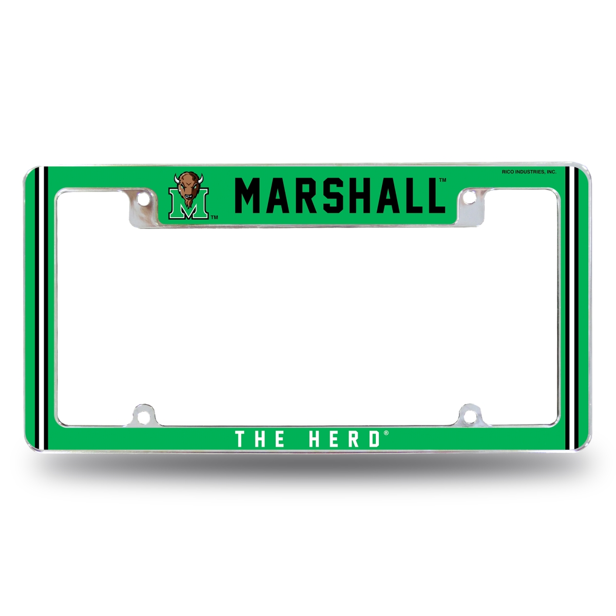 AFC280210T NCAA Marshall Thundering Herd Classic All Over Chrome License Plate Frame, 12 x 6 in.