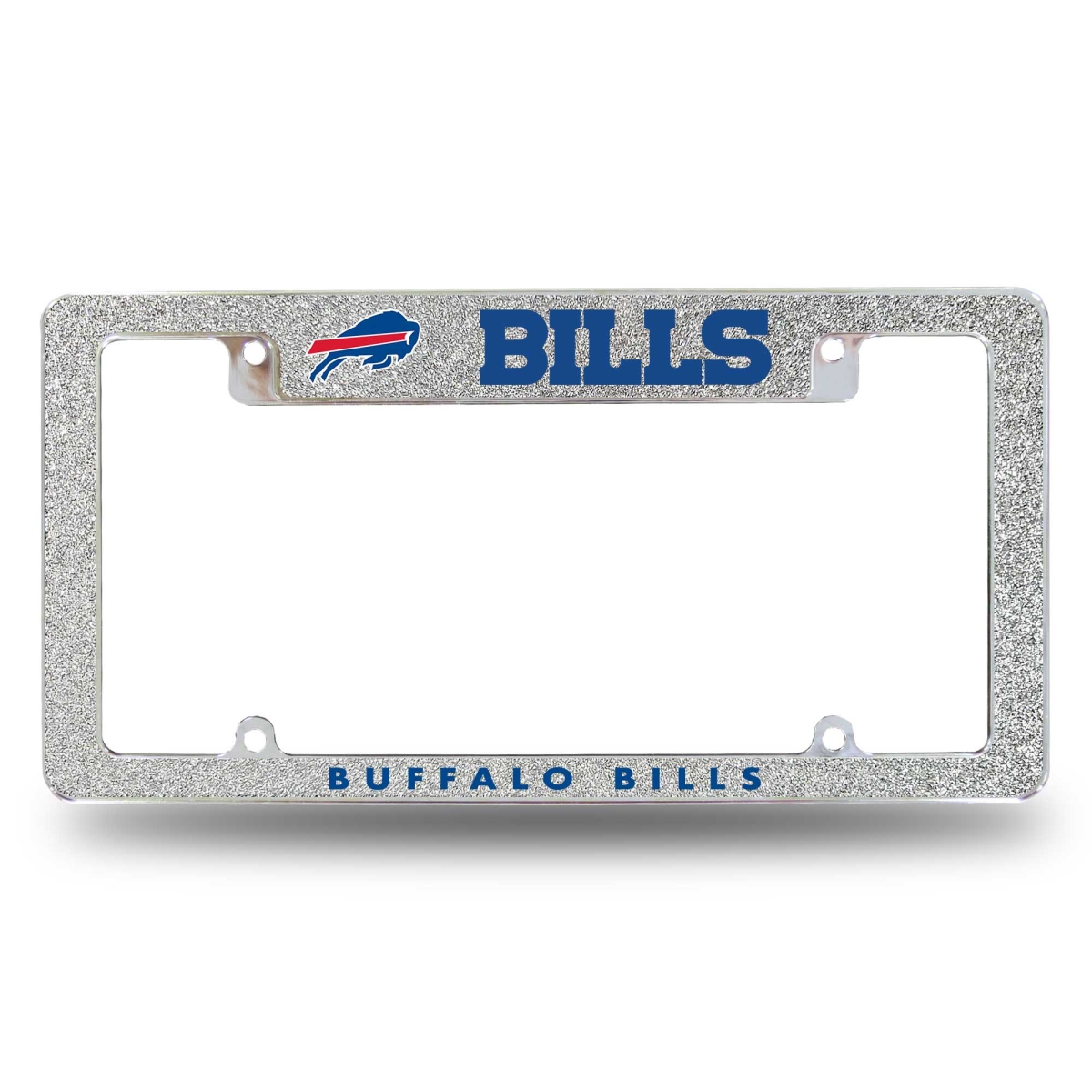 AFCGL3501T 12 x 6 in. NFL Football Buffalo Bills with All Over Automotive Bling License Plate Frame Design - Silver & Chrome