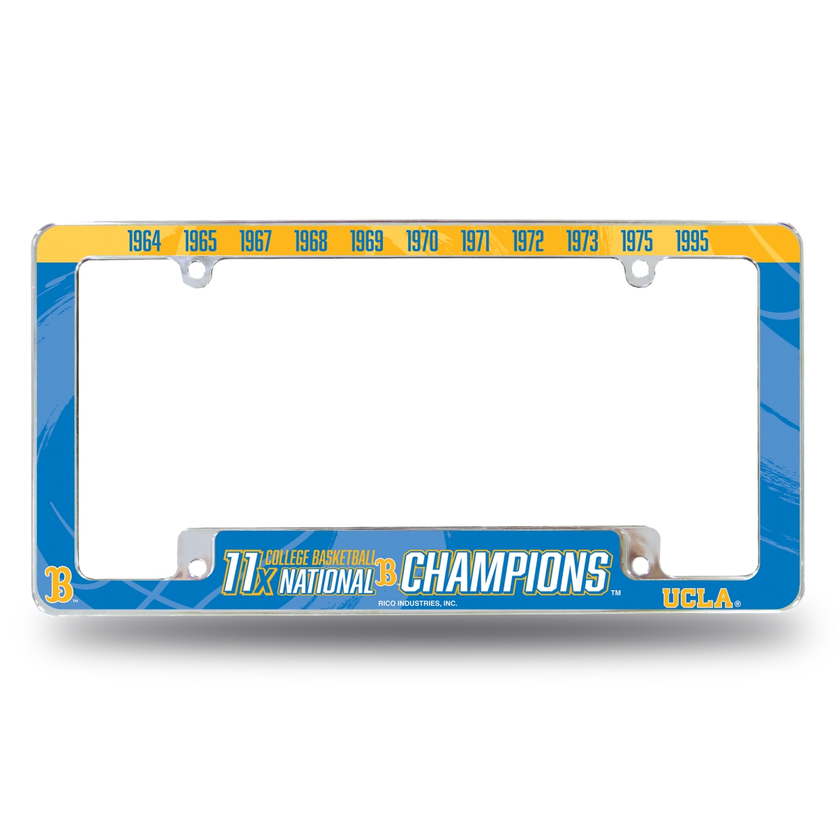 AFC2902BC11T-1 NCAA UCLA Bruins Multi Champ All Over Chrome License Plate Frame, 12 x 6 in.
