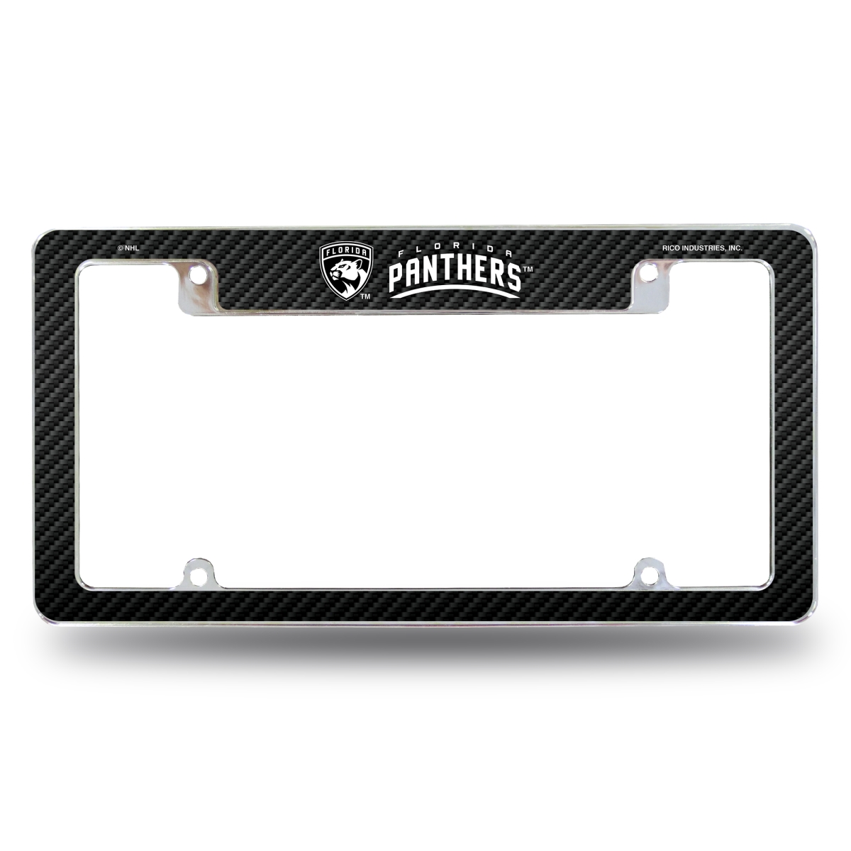 AFC9502TCF NHL Hockey Florida Panthers Black All Over Chrome License Plate Frame, 12 x 6 in.