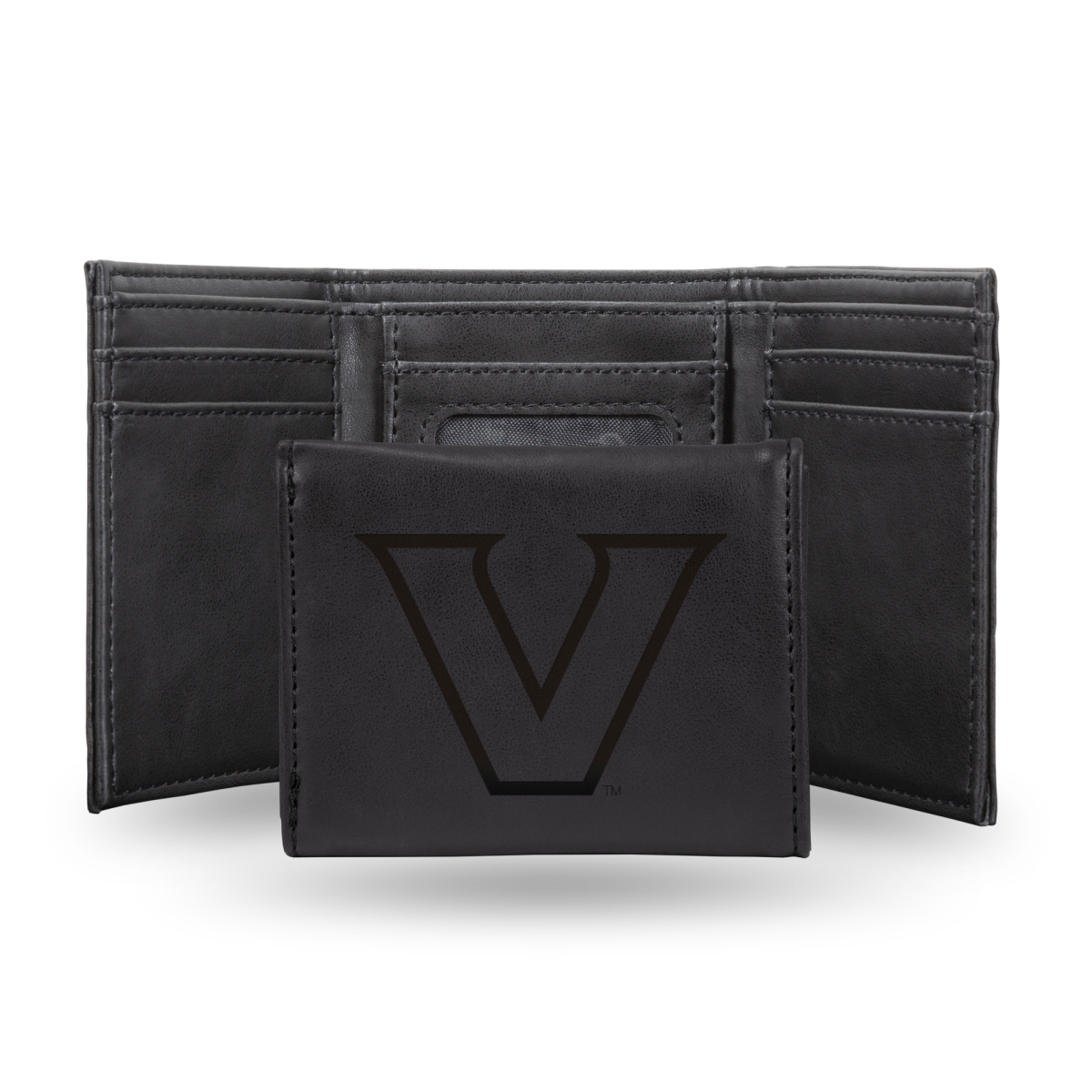 LETRI180302BK NCAA Vanderbilt Commodores Laser Engraved Tri-Fold Wallet