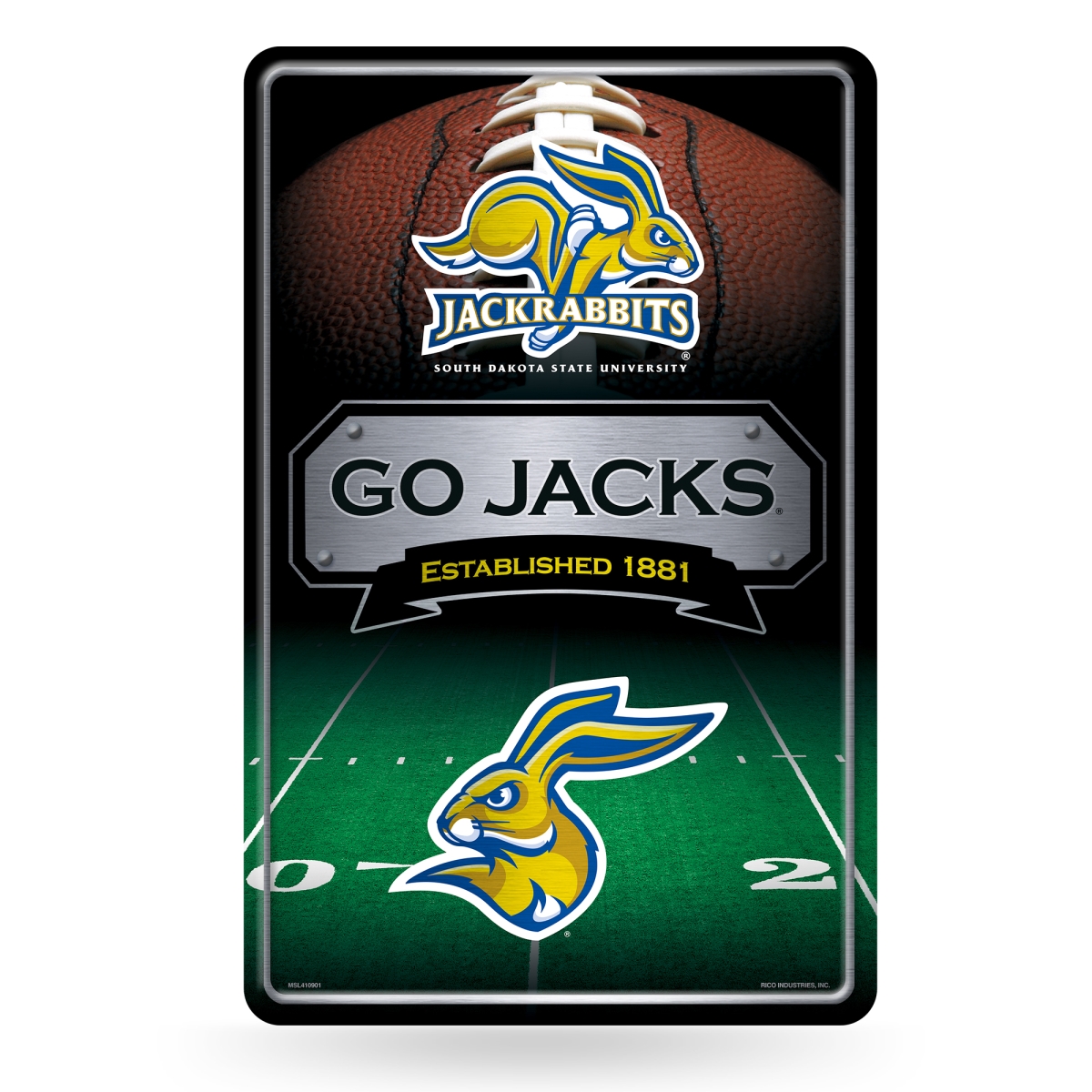 Picture of Rico Industries MSL410902 NCAA South Dakota State Jackrabbits 11 x 17 in. Home Decor Sign