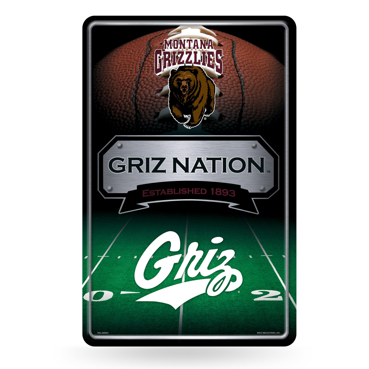 Picture of Rico Industries MSL490502 NCAA Montana Grizzlies 11 x 17 in. Home Decor Sign