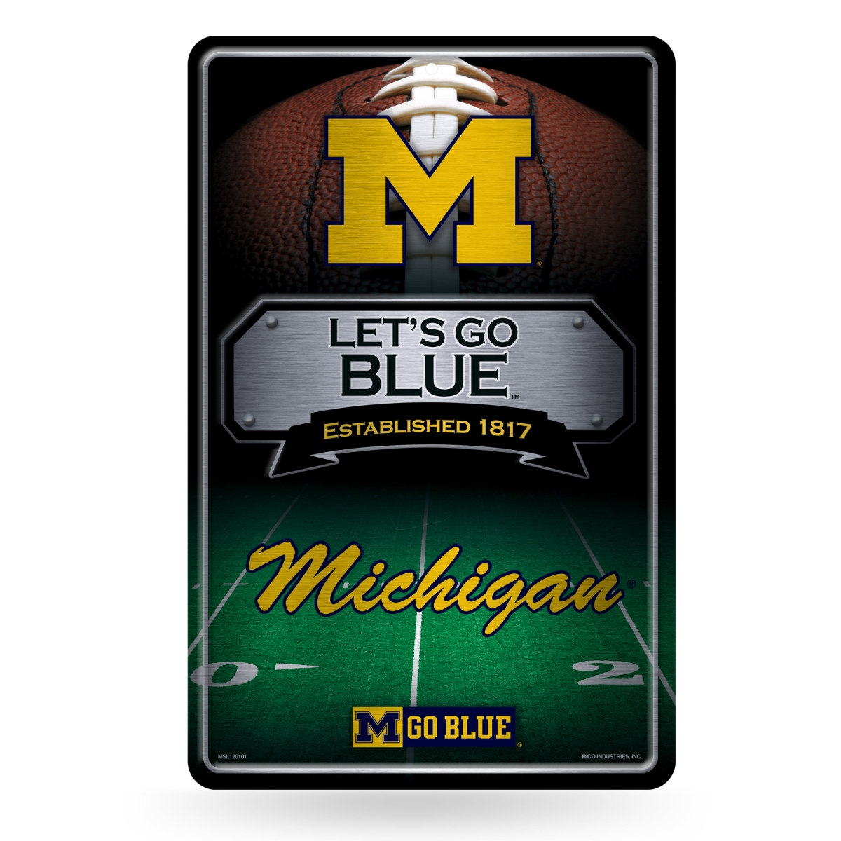 Picture of Rico Industries MSL220002 NCAA Michigan Wolverines 11 x 17 in. Home Decor Sign