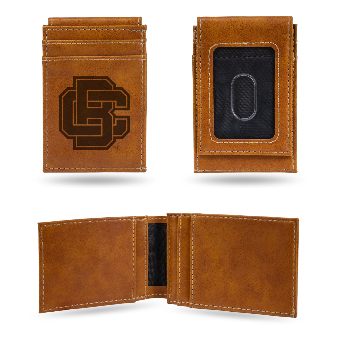Picture of Rico Industries LEFPW101101BR NCAA Bethune-Cookman Wildcats Brown Laser Engraved Front Pocket Wallet