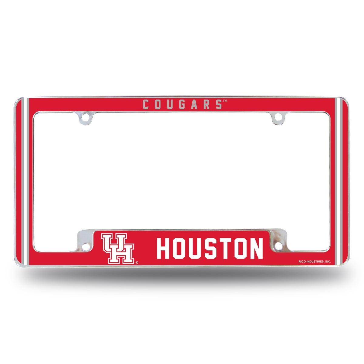AFC261310B NCAA Houston Cougars Classic All Over Chrome License Plate Frame, 12 x 6 in.