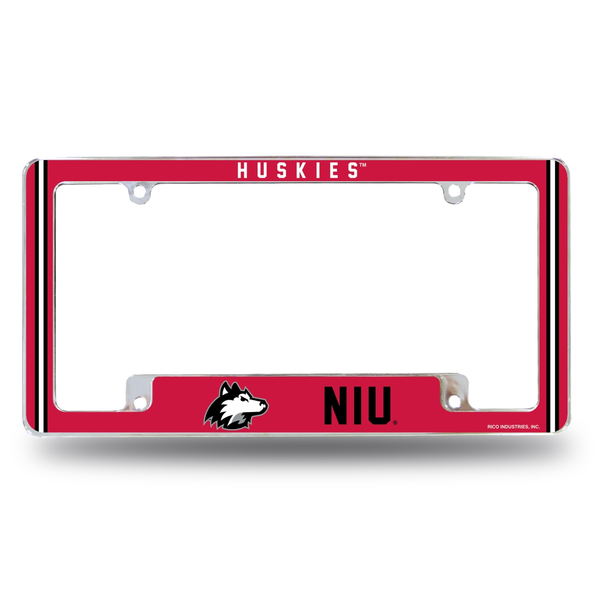 AFC400710B NCAA Northern Illinois Huskies Classic All Over Chrome License Plate Frame, 12 x 6 in.