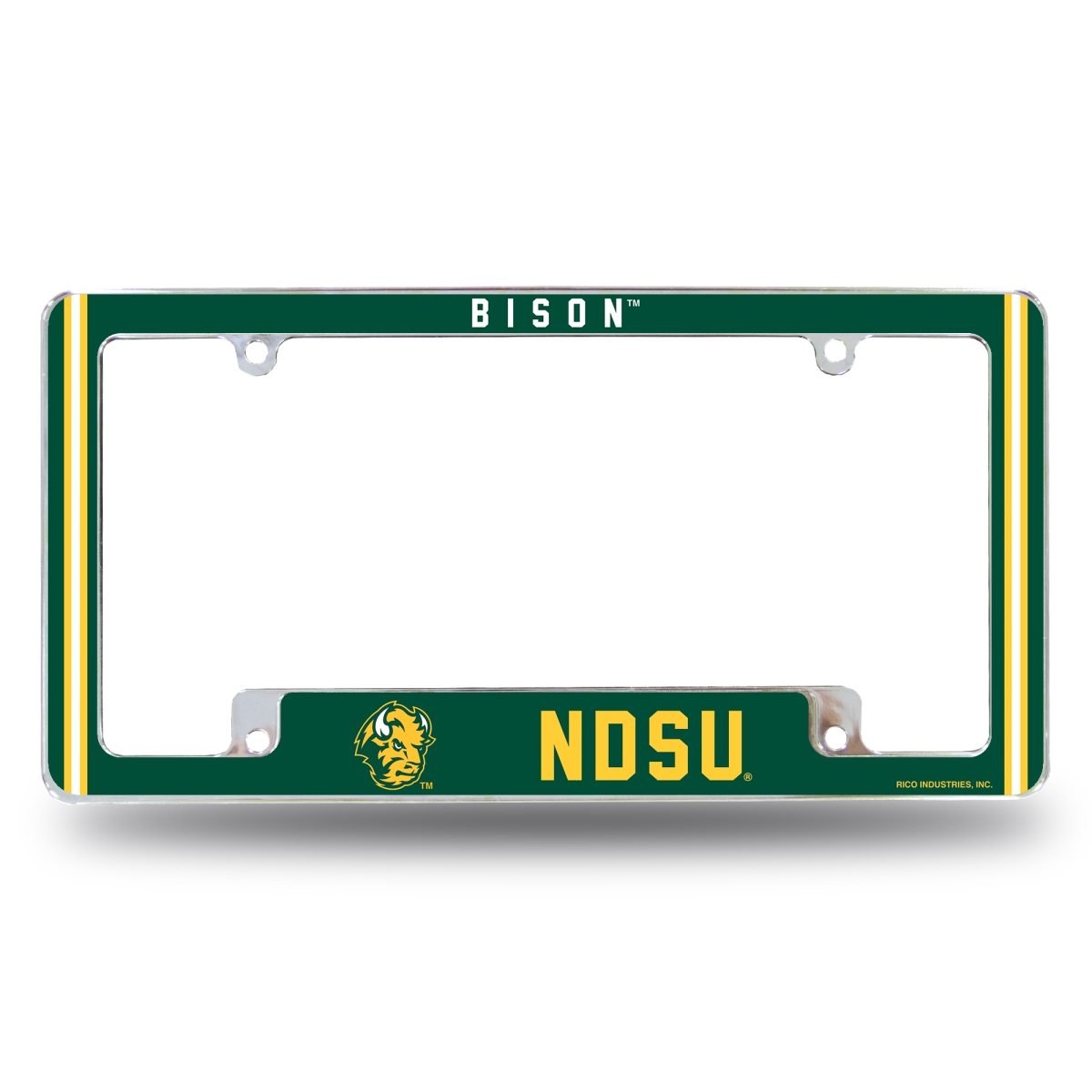 AFC410410B NCAA North Dakota State Bison Classic All Over Chrome License Plate Frame, 12 x 6 in.