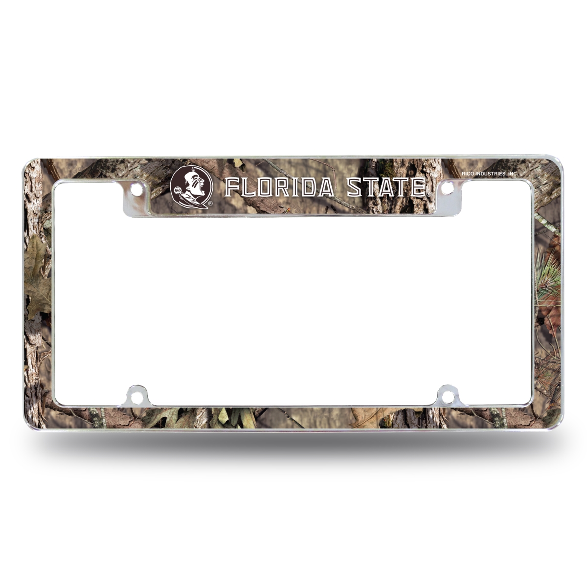 AFC100231TMO NCAA Florida State Seminoles Mossy Oak All Over Chrome License Plate Frame, 12 x 6 in.