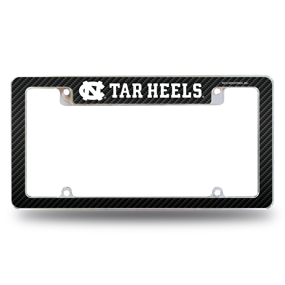 AFC130102TCF NCAA North Carolina Tar Heels Carbon Fiber All Over Chrome License Plate Frame, 12 x 6 in.