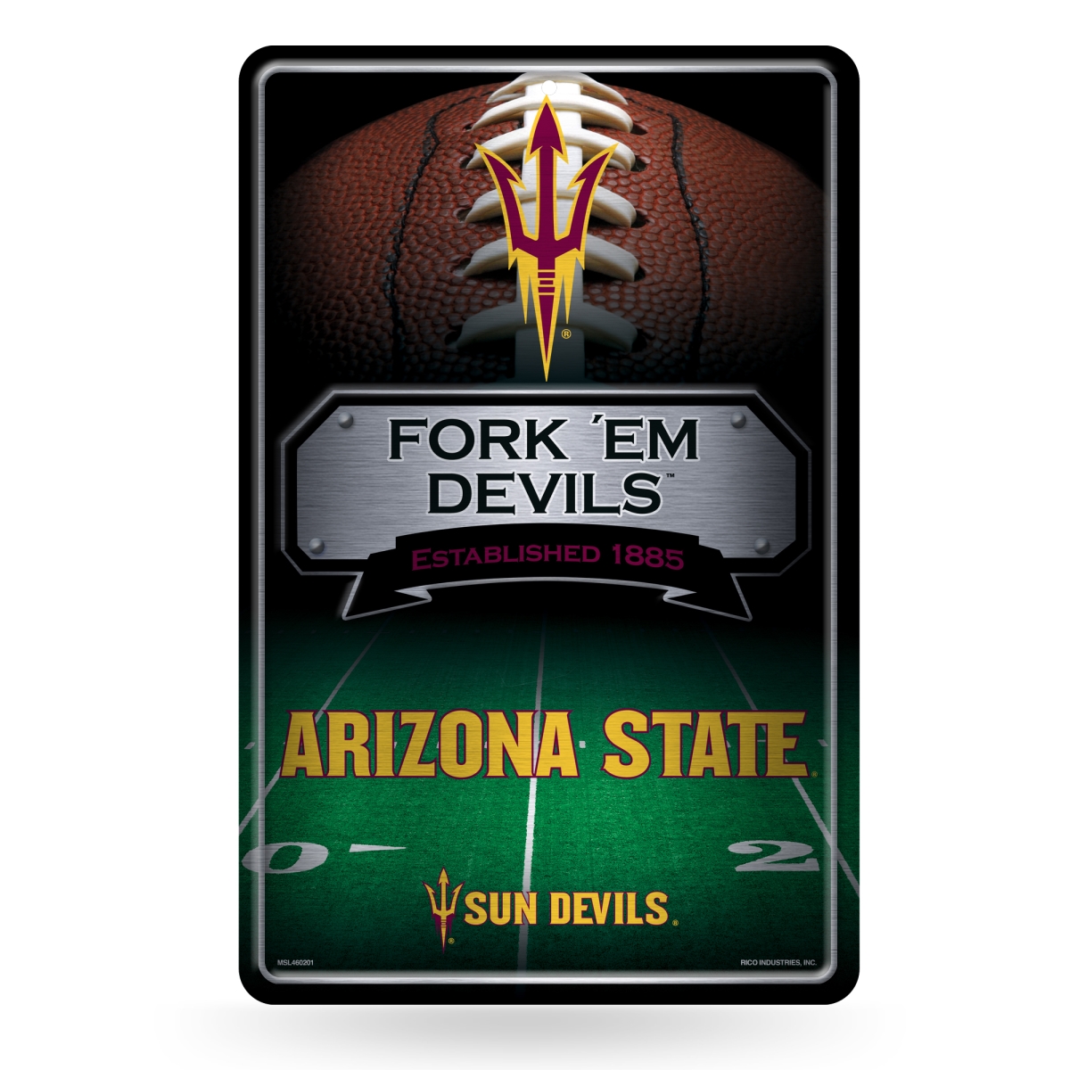 Picture of Rico Industries MSL460202 NCAA Arizona State Sun Devils - ASU Standard 11 x 17 in. Home Decor Sign
