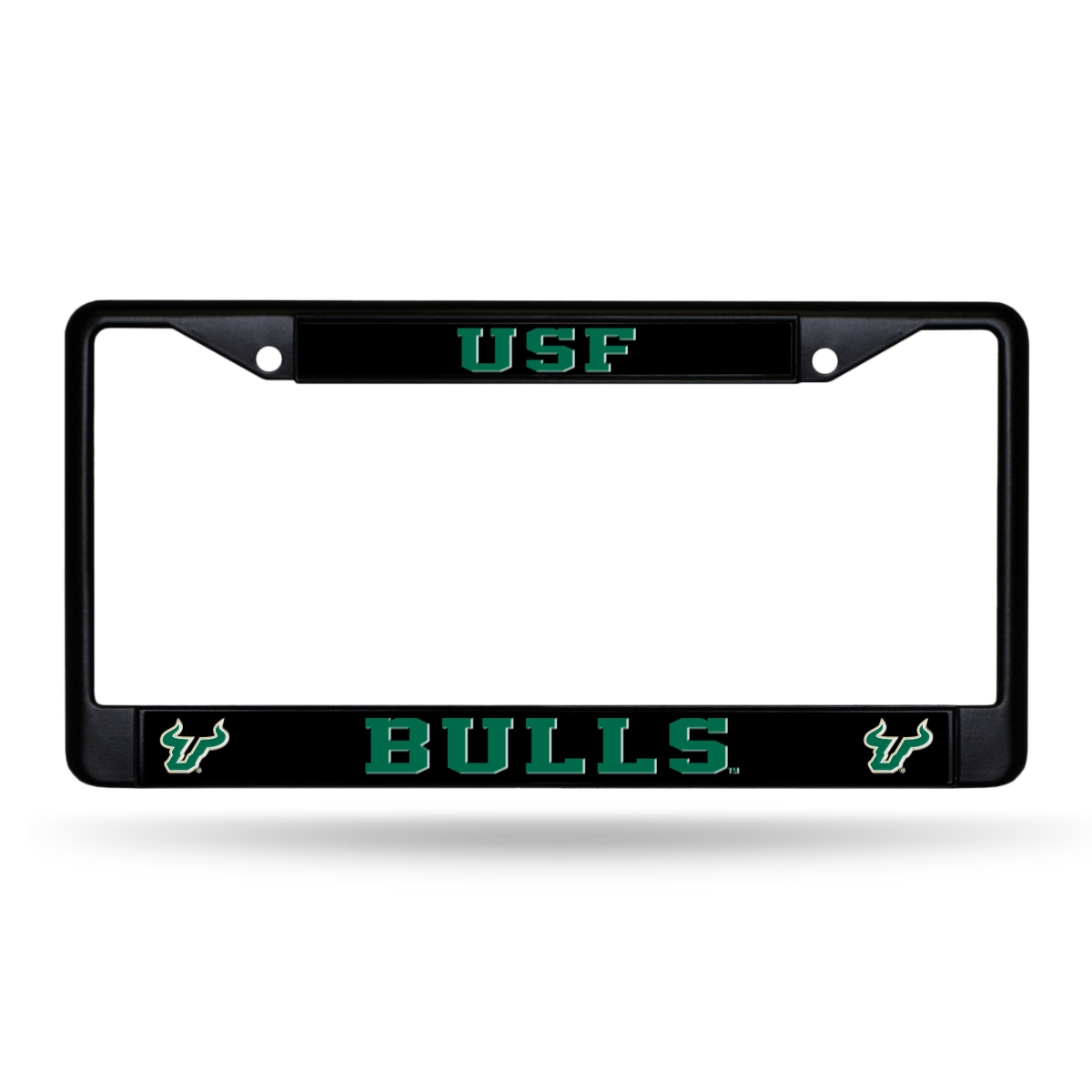 FBC100403 NCAA South Florida Bulls - USF Standard Black License Plate Frame, 12 x 6 in.
