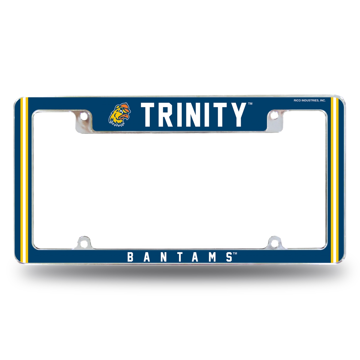 AFC141701T NCAA Trinity - CT Bantams All Over Chrome License Plate Frame, 12 x 6 in.