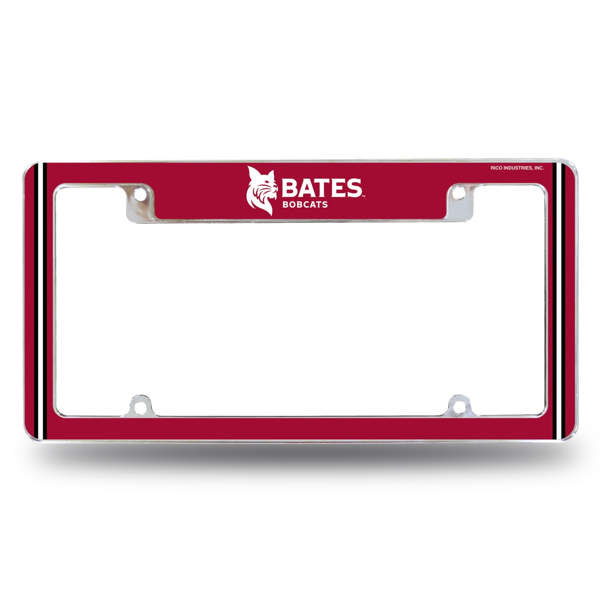 AFC142001T NCAA Bates Bobcats All Over Chrome License Plate Frame, 12 x 6 in.