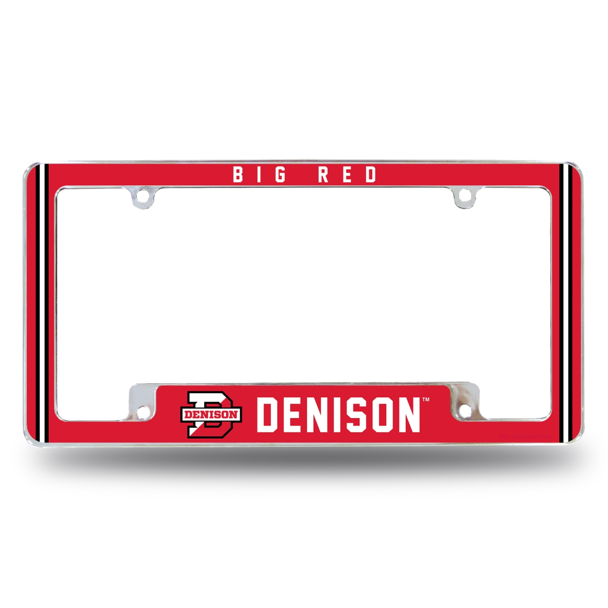 AFC302001B NCAA Denison Big Red All Over Chrome License Plate Frame, 12 x 6 in.