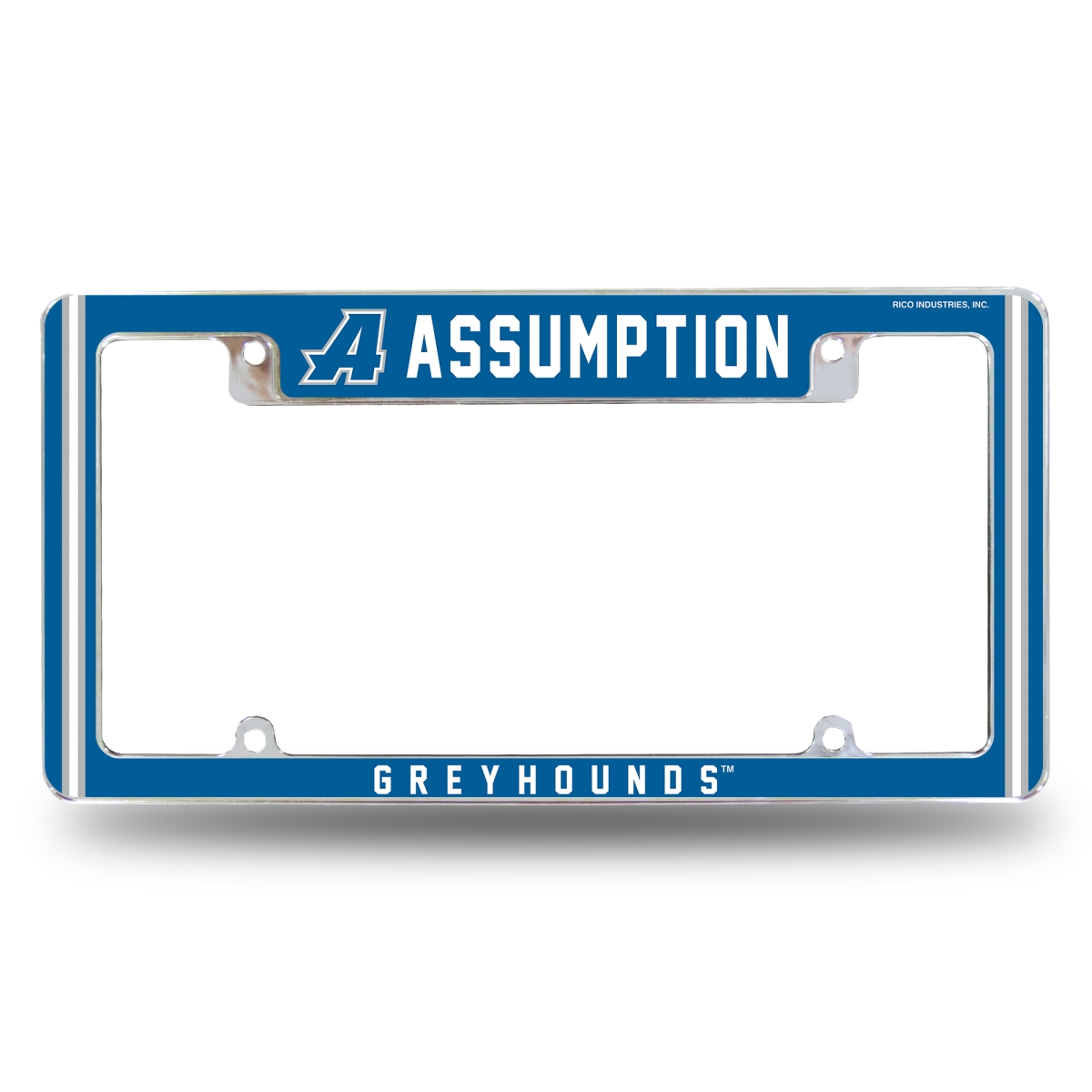 AFC241201T NCAA Assumption Greyhounds All Over Chrome License Plate Frame, 12 x 6 in.