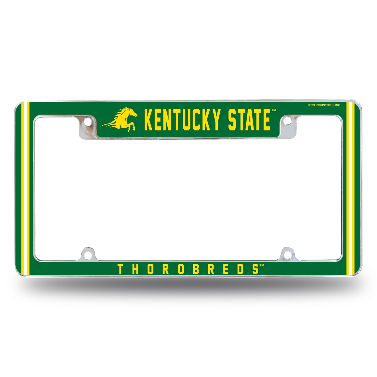 AFC190801T NCAA Kentucky State Thorobreds All Over Chrome License Plate Frame, 12 x 6 in.