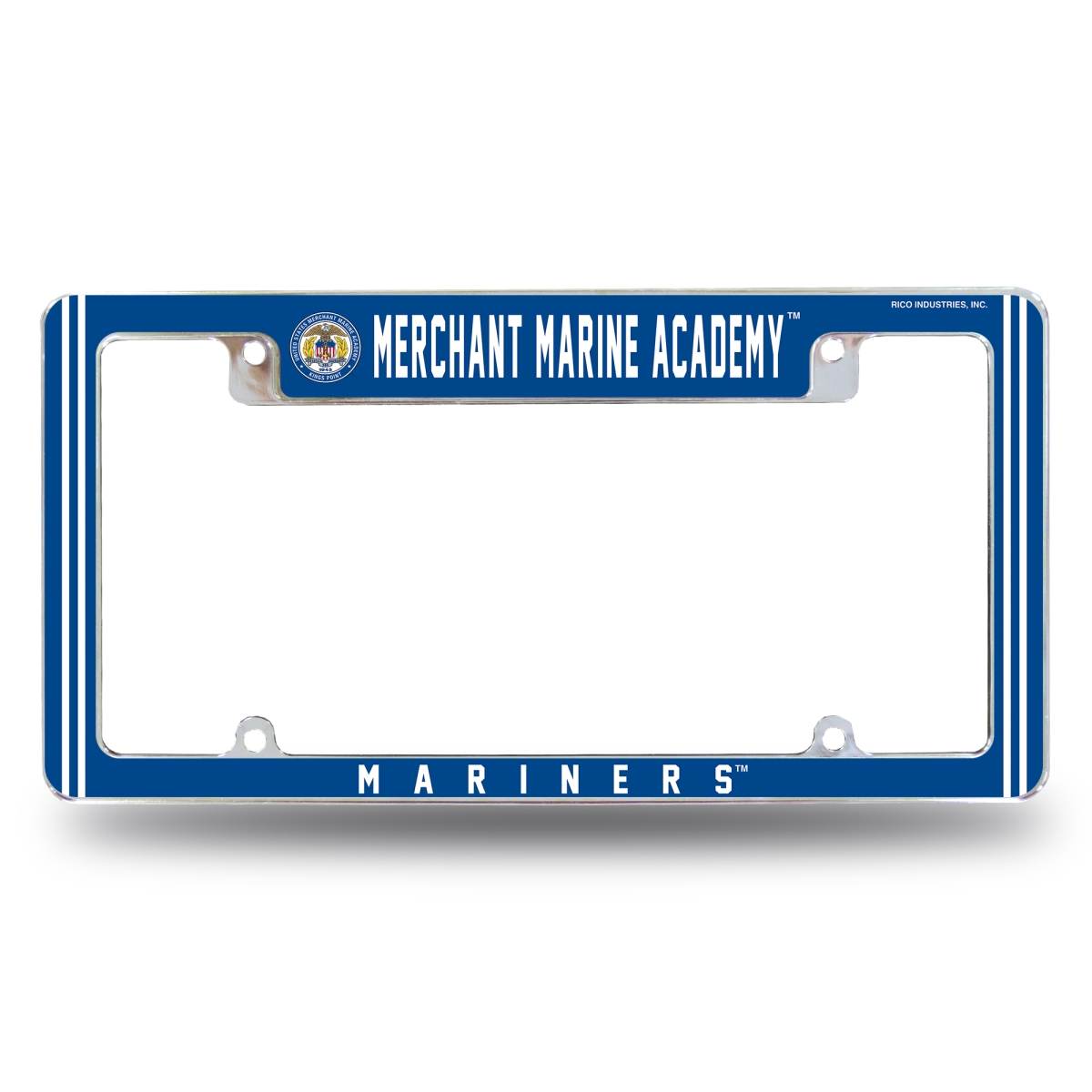 AFC275401T NCAA Merchant Marine Mariners All Over Chrome License Plate Frame, 12 x 6 in.