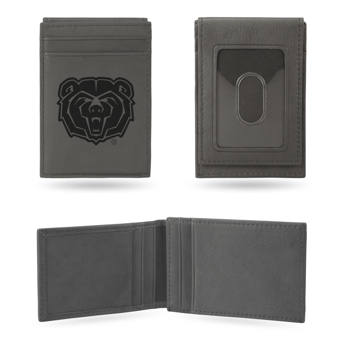 LEFPW390201GY NCAA Missouri State Bears Gray Laser Engraved Front Pocket Wallet