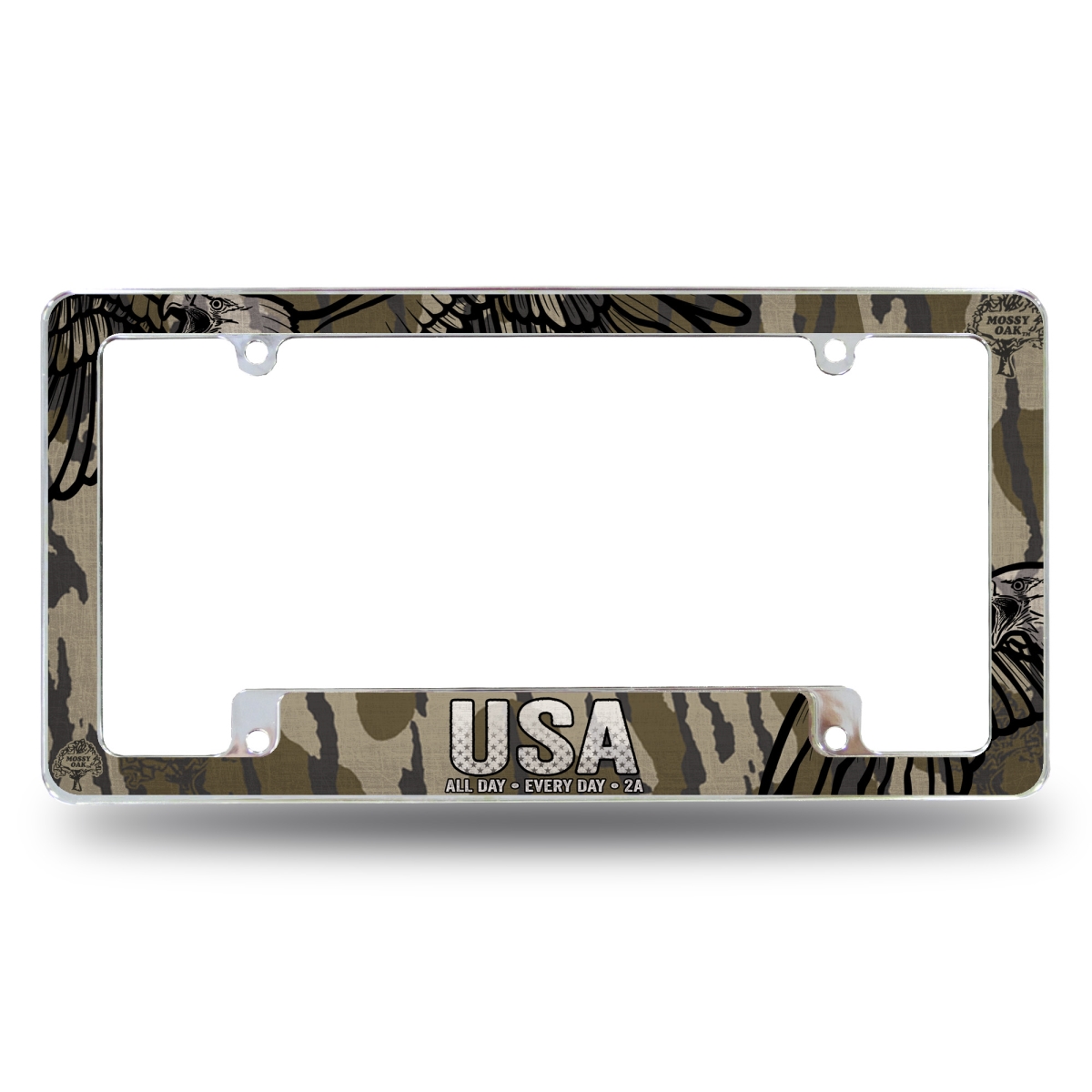 AFC116062CB Wildlife USA Eagle All Over Chrome License Plate Frame, 12 x 6 in.