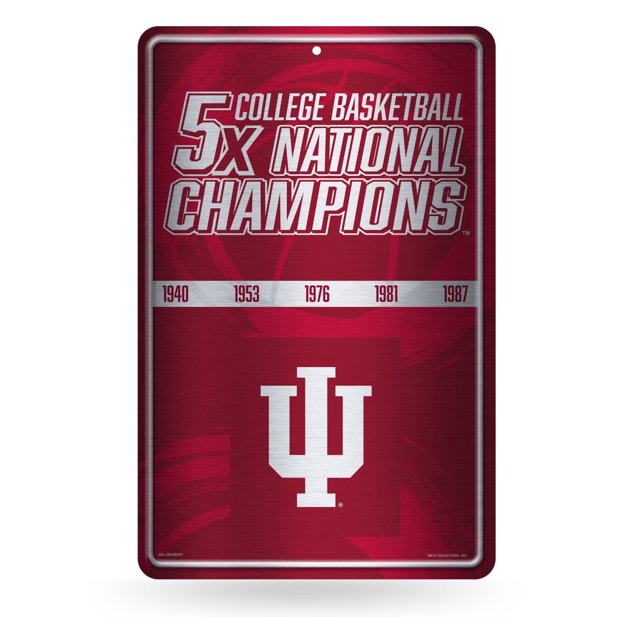 Picture of Rico Industries MSL2001BC5T NCAA Indiana Hoosiers Champ 11 x 17 in. Home Decor Sign
