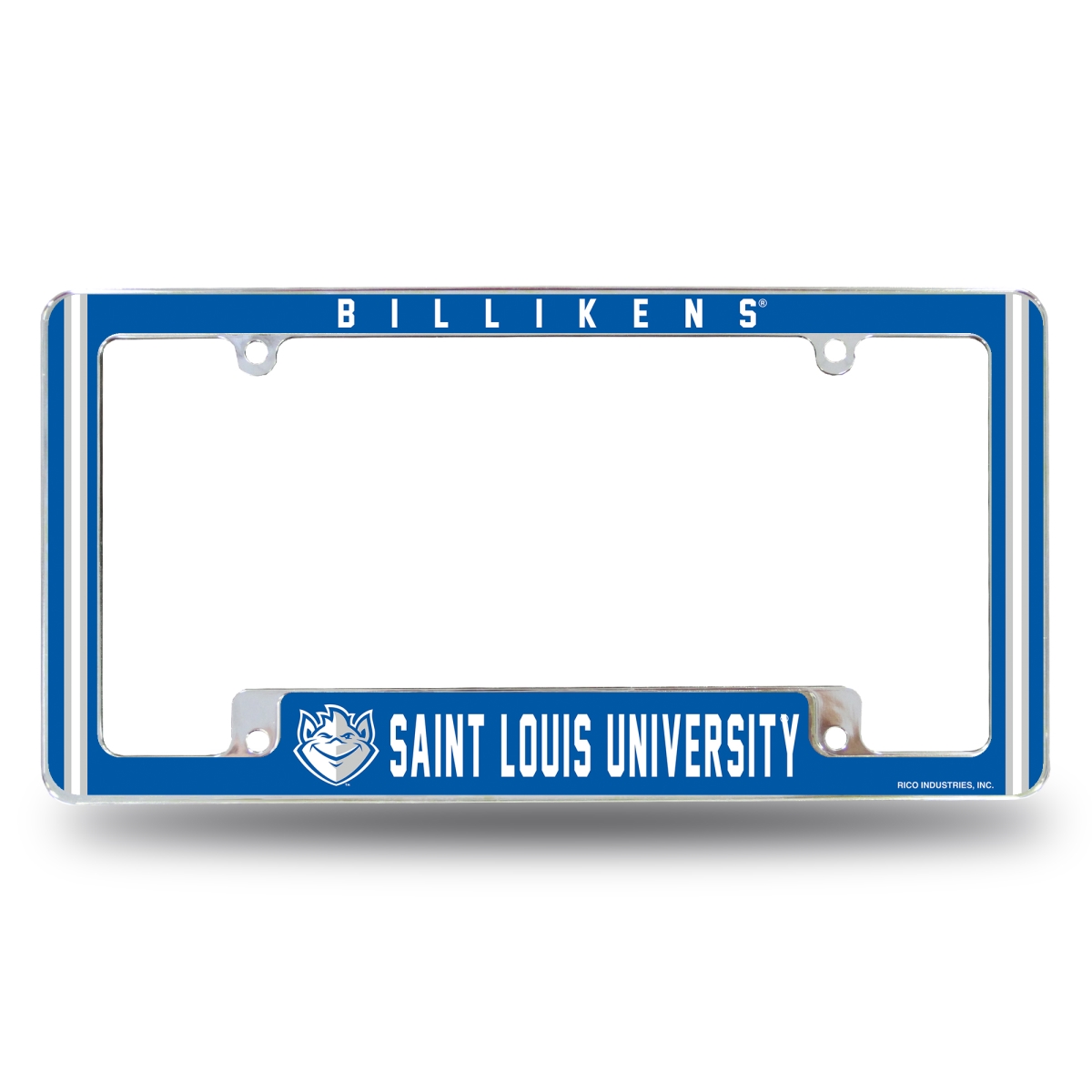 AFC400401B NCAA Saint Louis Billikens All Over Chrome License Plate Frame, 12 x 6 in.