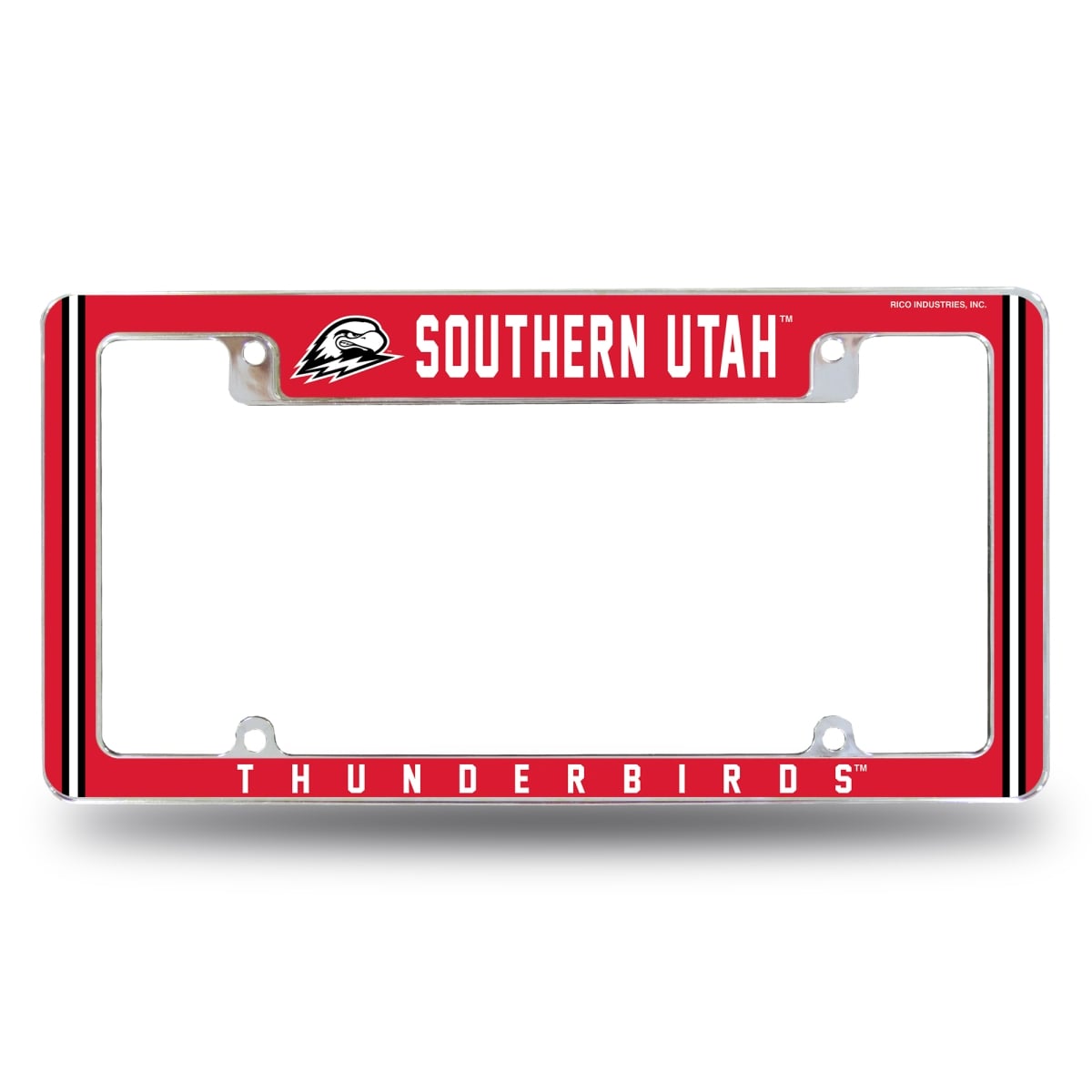 AFC530301T NCAA Southern Utah Thunderbirds All Over Chrome License Plate Frame, 12 x 6 in.