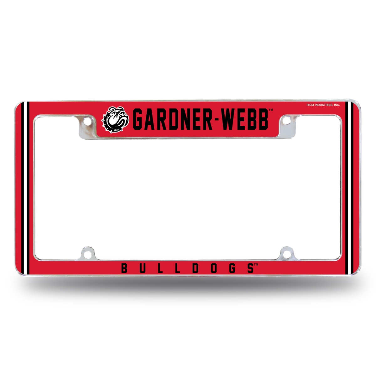 AFC132501T NCAA Gardner-Webb Runnin Bulldogs All Over Chrome License Plate Frame, 12 x 6 in.