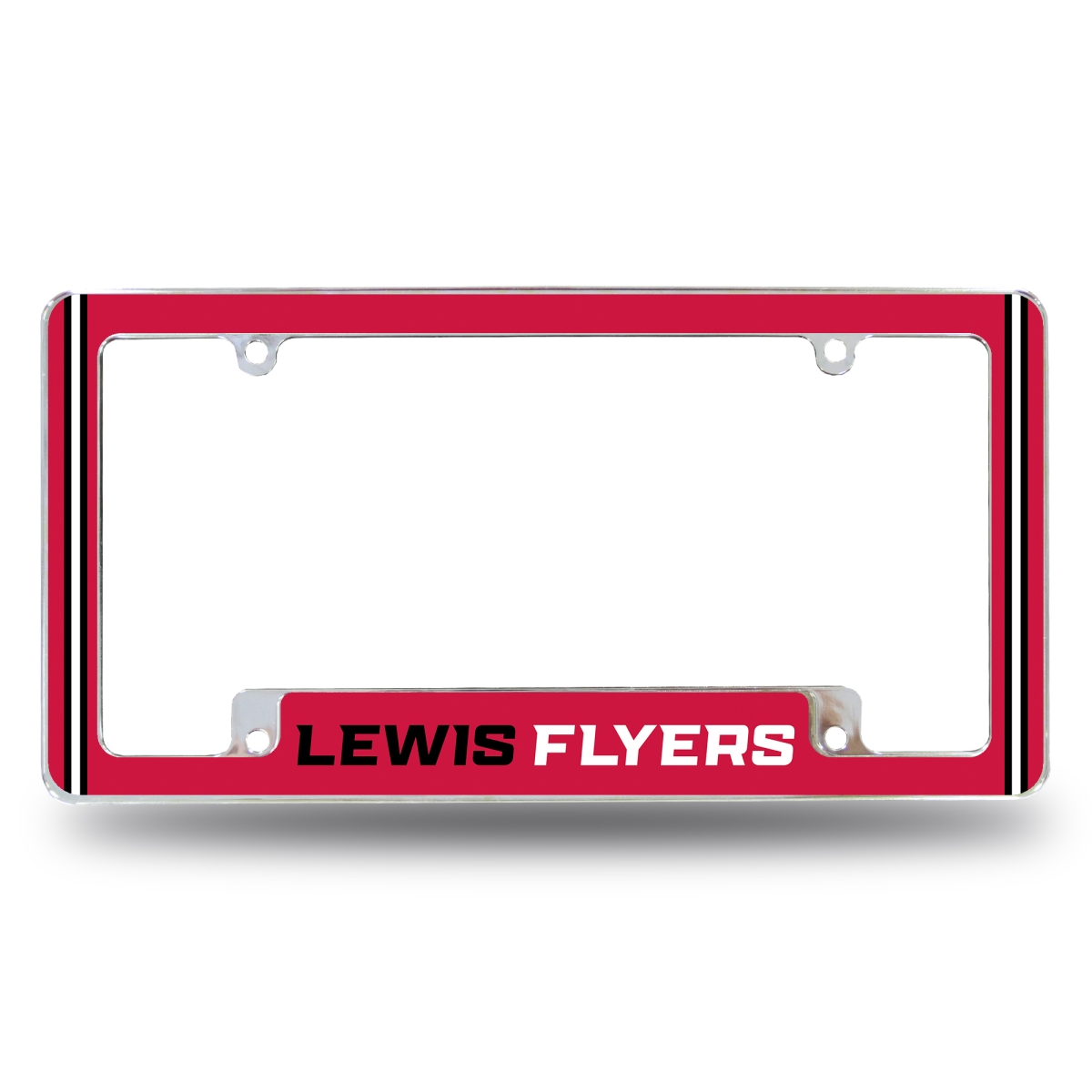 AFC402001B NCAA Lewis University Flyers All Over Chrome License Plate Frame, 12 x 6 in.