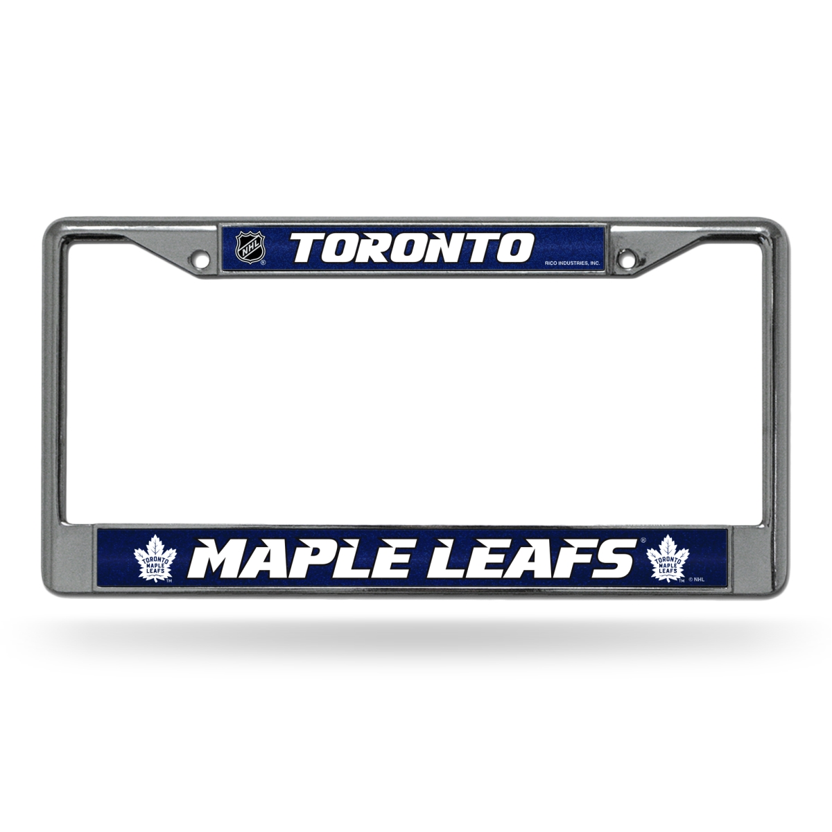 FCGL8702 NHL Hockey Toronto Maple Leafs Classic Bling License Plate Chrome License Plate Frame, 12 x 6 in.