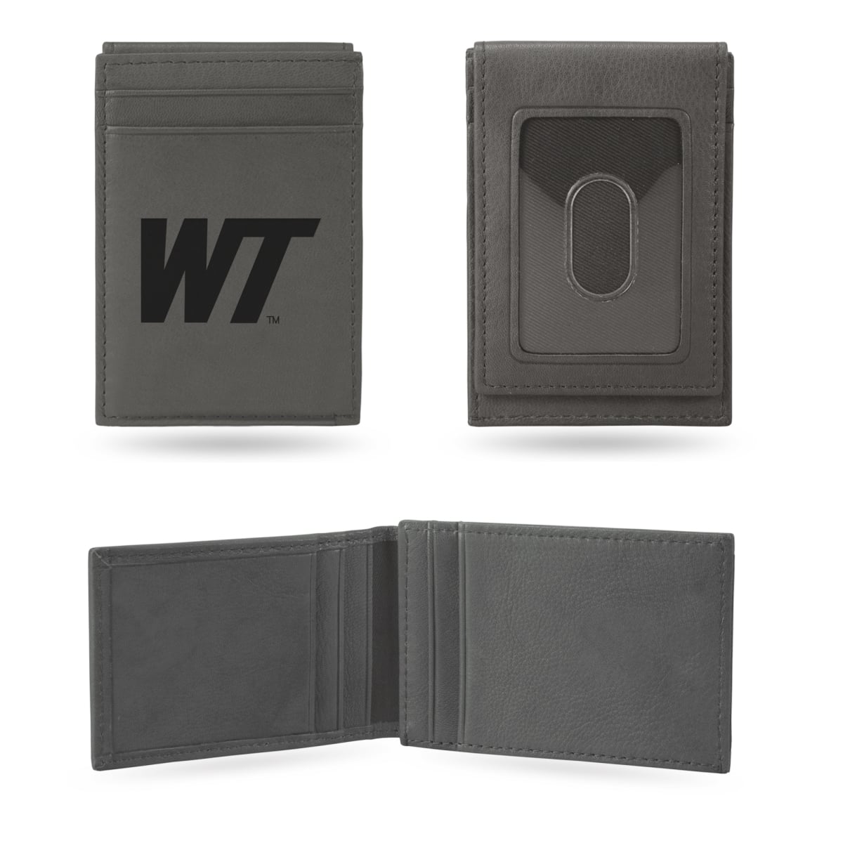 LEFPW261801GY NCAA West Texas A&m Buffalos Gray Laser Engraved Front Pocket Wallet